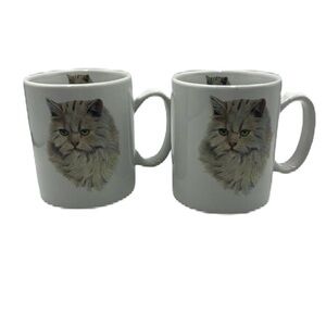 Persian Cat Set of 2 Ceramic Mugs Coffee
